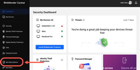 How do I Manage My Subscriptions in Bitdefender .